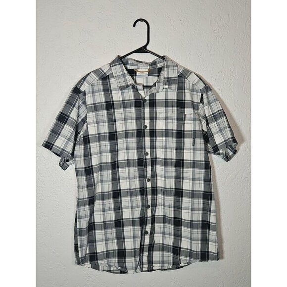Columbia PFG Fishing Shirt Mens Large Blue Plaid button down - Picture 1 of 4